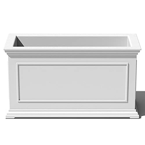 Veradek Brixton Series Long Planter - Rectangular Outdoor Planter - color: White