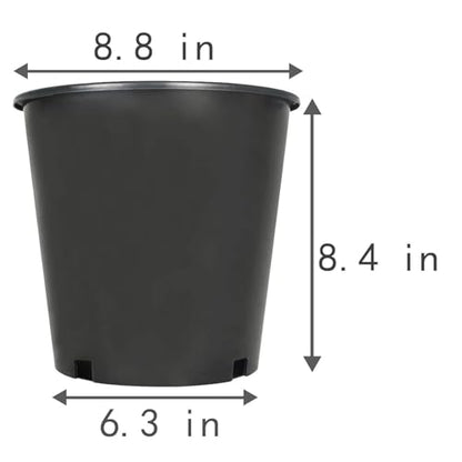 2 Gallon Plant Nursery Pot 10-Pack 2 Gallon Plastic Garden Planter Pots Flower Seedling Injection Molded Container Seed Starting Pot for Indoor Outdoor Plants Seedlings Vegetables Black - size: Standard 2 Gallon