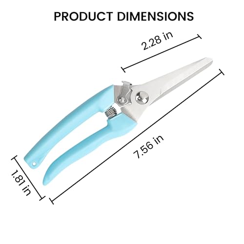 Blue Straight Blade Stainless Steel Pruners - Rustproof Branch Cutter with Comfortable Non-Slip Grip - color: Blue, size: Straight mouth