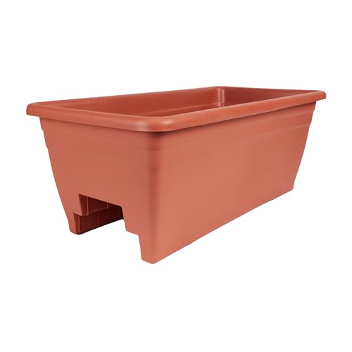 The HC Companies Deck Rail Deck Rail Planter Box, 24 Inch, Clay, 1-Pack - color: Clay
