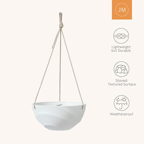 La Jolie Maison Indoor/Outdoor Hanging Planters, Set of 2,10 Inch - color: Eggshell White