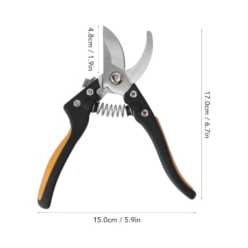 Limen 6.7 Inch Micro Tip Pruning Shears,SK5 High Carbon Steel Hand Pruners with Black Yellow Ergonomic Handles for Bonsai Floral Houseplant Trimming