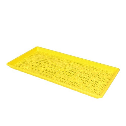 SUNPACK 10" x 20" Heavy Duty Mesh Plastic Seed Starting Tray, Yellow, 1" - Ensures Water Drainage and Aeration, Perfect for Greenhouses or Indoor Gardening - color: Yellow