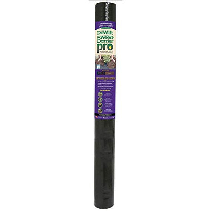 DeWitt Weed-Barrier Pro 3 oz Landscape Fabric, Black, 4 x 300 Feet – Heavy-Duty Weed Control and Ground Cover for Gardens, Beds, Mulch, Outdoor Landscaping, and Yard Areas