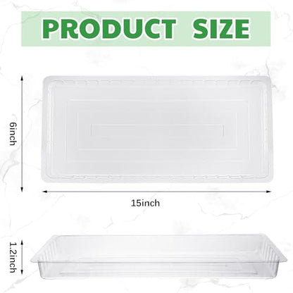 SiliFine 20 Pcs Clear Plastic Plant Saucer Rectangular Plant Drip Trays