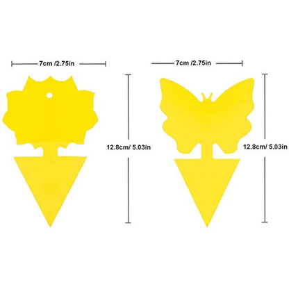 12 Pack Yellow Sticky Bugs Traps for Indoor/Outdoor Use, Gnat Trap for Flying Plant Insect Such as Fungus Gnats, Whiteflies, Aphids, Fruit Fly, Leafminers- Disposable Glue Trappers
