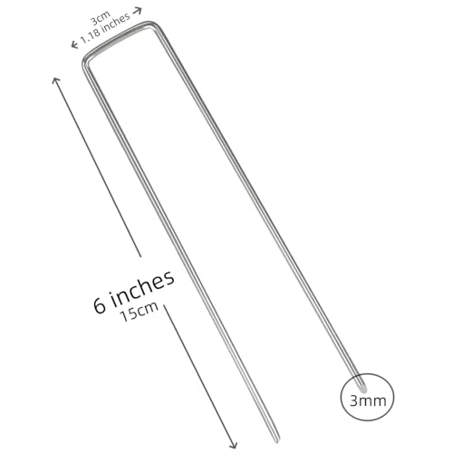 6 Inches Heavy Duty Galvanized Steel Garden Stakes Staples Securing Pegs for Securing Weed Fabric Landscape Fabric Netting Ground Sheets and Fleece, Christmas Decoration, Accessories (10)