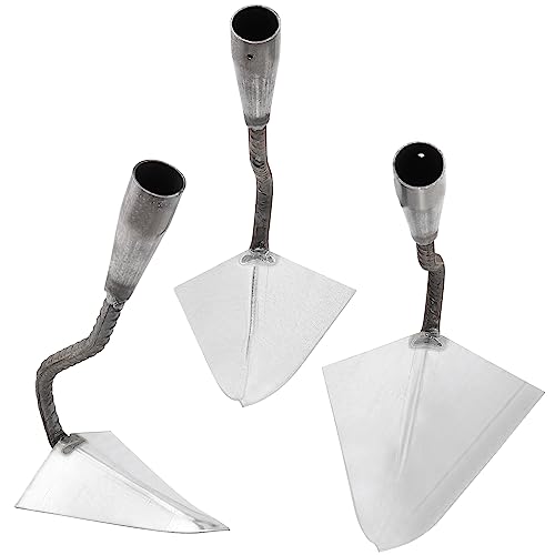 3 PCS Hoe Garden Tool Set, Triangle Gardening Hoes with Sharp Blade, Hand Plow Hoes for Digging, Backyard Weeding, Loosing Soil - size: Triangular Hoes 3PCS