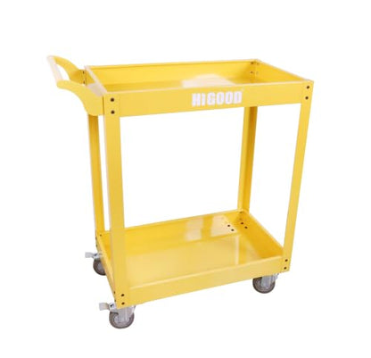 Heavy Duty Service Utility Cart,2 Shelf Steel, 800-Pound Capacity, 35.6 x 18.1x38-Inch Yellow - color: Yellow