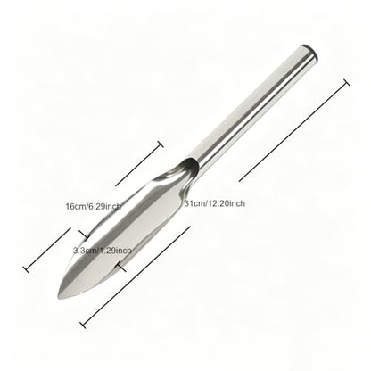 Stainless Steel Garden Trowel Narrow Point Blade Compact Handheld Tool for Potting Weeding Digging Planting, Pointed tip - color: pointed tip