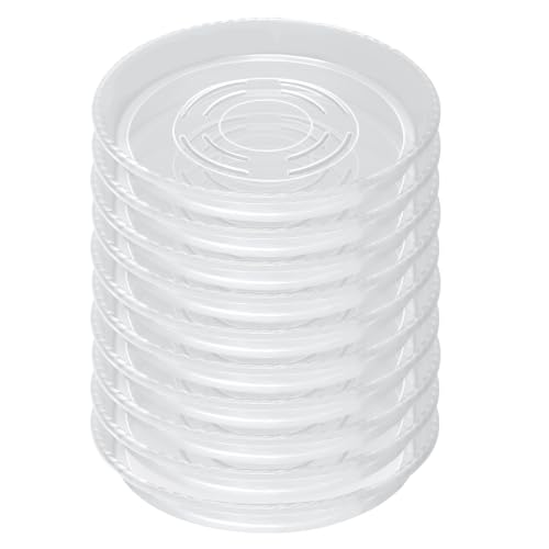 Plant Saucer 10 Pack of 14 inch, Clear Plastic Flower Plant Pot Saucer, Heavy Duty Plant Drip Trays Saucers for Indoor, Plant Water Tray for Planters - size: 14 inch-10 Pack