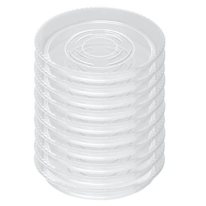 Plant Saucer 10 Pack of 14 inch, Clear Plastic Flower Plant Pot Saucer, Heavy Duty Plant Drip Trays Saucers for Indoor, Plant Water Tray for Planters - size: 14 inch-10 Pack