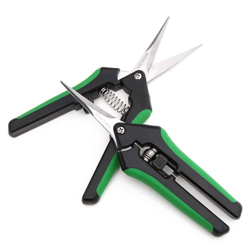 LDK 2 Pack Curved Blades Gardening Hand Pruner Pruning Snip - color: Green