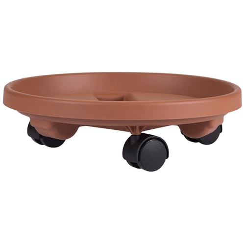 Bloem 14" Plastic Plant Caddy with Wheels, 100 lb Capacity, Terra Cotta - color: Terra Cotta, size: 14"