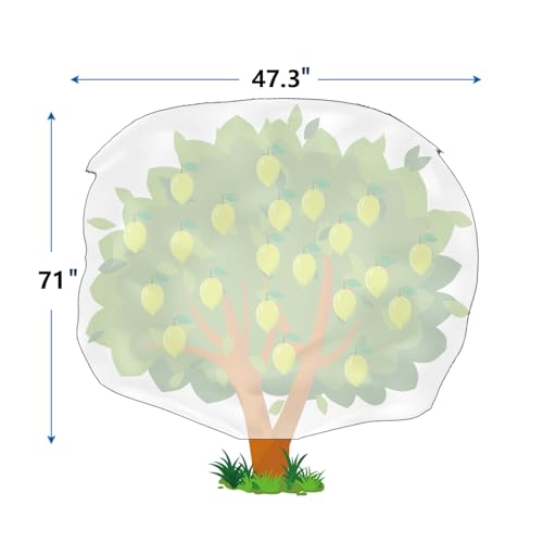 Homimp Plant Covers Freeze Protection, 4 Pack Frost Covers with Zipper Drawstring (71" x 47.3") Plant Protection Cover Bags for Outdoor Winter Frost Cold Weather Shrubs Trees Jacket Covers,Green - size: 47.3"W x 71"H