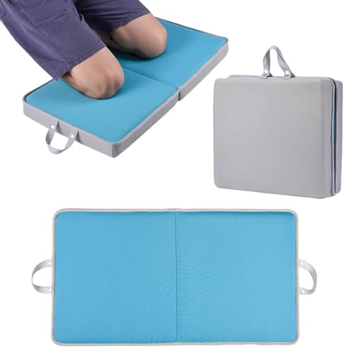 Folding Extra Thick Foam Garden Kneeling Pad, 4.5cm Memory Foam Lightweight & Portable with Handles for Gardening Yoga Bath Kneeler Pad Seat Cushion Indoor & Outdoor Support for Men Women (Grey) - color: Grey