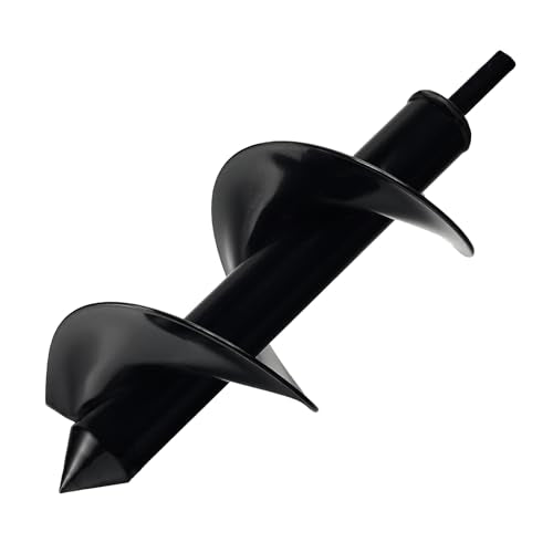 Auger Drill Bit for Planting 3 x 9 Inch, Garden Spiral Drill Bit Bulb Planter Tool Drill Auger for Planting Bulb, Bedding Plant, Post or Umbrella Hole Digger for 3/8" Hex Drive - size: 3" x 9"-Black