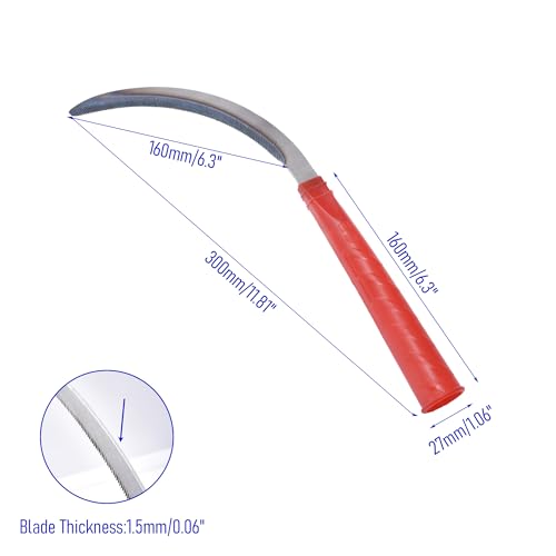 300mm Carbon Steel Billhook Brush Clearing Sickle - size: 1pce 12.6in/320mm Carbon Steel