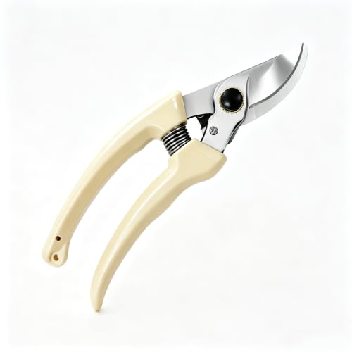 Bypass Pruning Garden Shears, 130mm SK5 Steel Lockable Clippers with Non-Slip Handle for Yard Plants, Roses & Shrubs