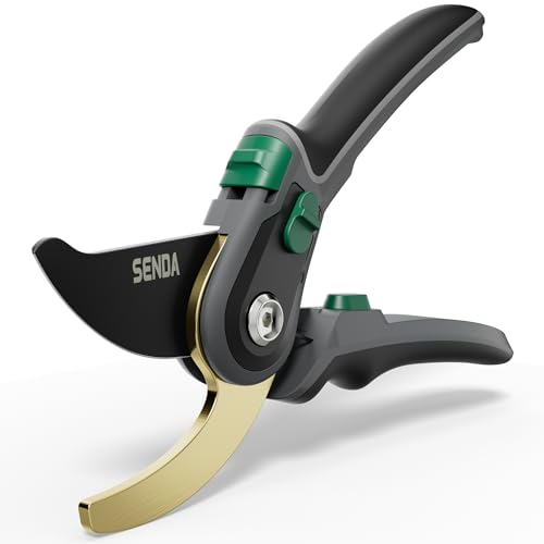 9" Bypass Pruning Shears, SK5 Steel Pruning Shears for Gardening, Garden Clippers with 2-Position Adjustable Jaw for Thick Branches, Landscaping - style: 9'' adjustable pruning shears