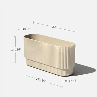 Veradek Demi Series Long Planter - Wide Outdoor Planter - color: Sand, size: 30 inch - 2 Pack