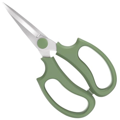 Housolution Flower Scissors, Steel Pointed Pruning Shears, Avocado Green - color: Pointed-avocado Green, size: 1 Pack