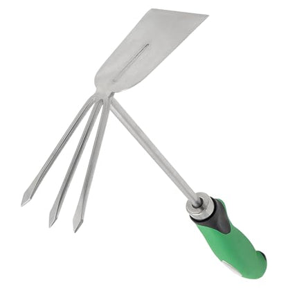 Zenport 15311A Shrub Rake Hoe Fork Combo, 12-Inch, Green - 3 Pack
