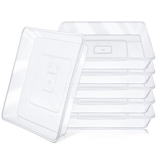 Greaner 6 Inch Square Plant Saucer, 6 PCS Plastic Tray for Pot-Fits Planters Up to 5″ Bottom Diameter, Durable Thick Flower Pot Plant Drip No Holes for Indoor Outdoor Planter(Clear) - color: Clear, size: 6"