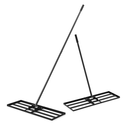 Goplus Lawn Leveling Rake, 30" x 10" Heavy Duty Level Lawn Tool w/ Ergonomic Handle for Soil, Effort-Saving Landscape Rake for Garden, Backyard, Golf Course, Farm, Pasture (Black) - color: Black