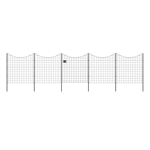 Zippity 39in H Black Metal Fence w/ Gate, DIY Fence Kit - color: 39" Tall (Gate + 4 Panels)