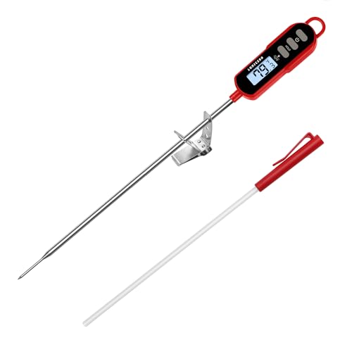 LONICERA Digital Candy Thermometer with Pot Clip, 11-Inch Probe, Red