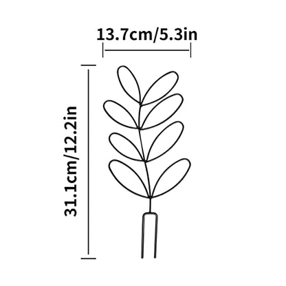 2Pack Indoor Plant Trellis Metal Wire Garden Trellis ，Small Climbing Leaf Shape Trellis for Garden Potted Plant Houseplant(Blackish) - color: Blackish