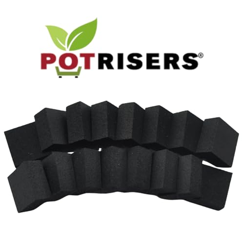 POTRISERS 16 Pack Standard 1" Wide x 1/2" Tall | Invisible Pot Feet & Plant Risers | Drainage & Airflow for Planters, Pots, Garden Decor | Patios, Decks, Gardens