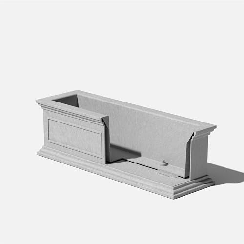 Veradek Brixton Series Window Box Planter - Rectangular Outdoor Planter - color: Gray, size: 11"H x 11"W x 36"L - 2 Pack
