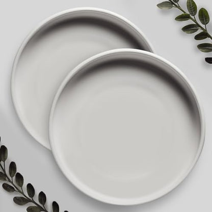 Willowy 2 Pack 9 Inch Matte White Ceramic Plant Drainage Trays, Indoor Use - color: Matte White, size: 9" (2 Pack)