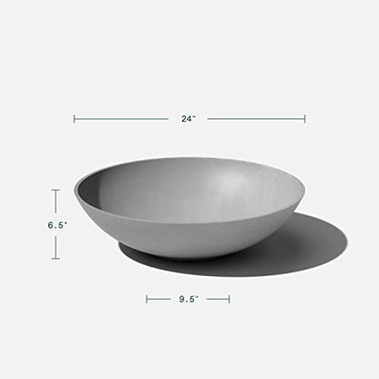 Veradek Mason Series Lane Bowl - Large Outdoor Bowl Planter - color: Gray, size: 6"H x 24"DIA