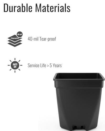 1.5-Inch Nursery Pots, Thick-Walled PP Plastic, for Home, Office & Garden, Seed Starting & Propagation (48, Black) - color: Black