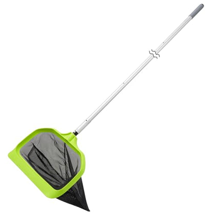 Sepetrel Pool Skimmer Net, Fine Mesh Leaf Rake with 10.5 FT Pole - size: Double-Layer Rake — With 10.5 FT Pole
