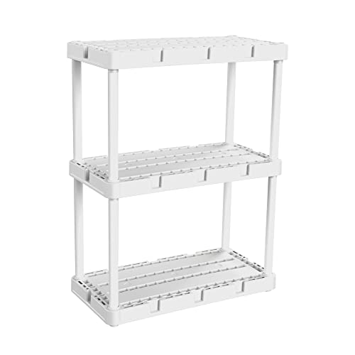 Gracious Living Knect-A-Shelf 3 Shelf Solid Light Duty Storage Unit, White - color: 3 Shelf - White, size: 1 Pack