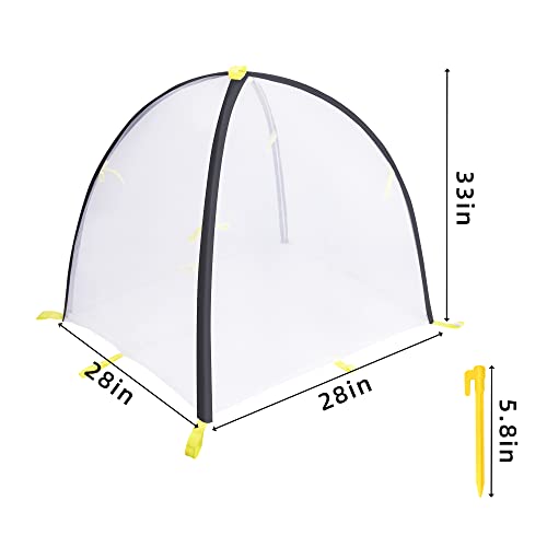 PURPLE STAR 1N 28 x28 x 33 Inch Insect Barrier Plant Tent Cover-Pest Guard Cover-Bird Barrier Netting Mesh with Stakes for Protect Plants Fruits Flower from Insect Bird Eating (1, M) - color: M