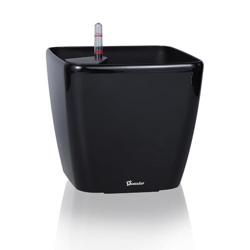 Dexceder 9x8 Self Watering Planter (Black High Gloss) - color: Black, size: 9x8