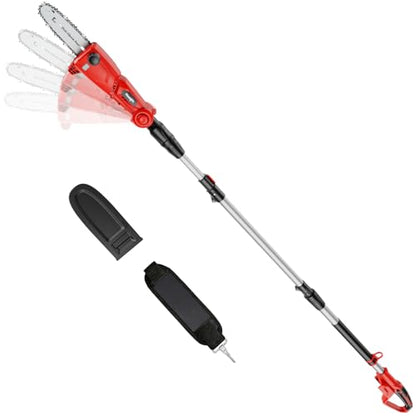 8-Inch Cordless Pole Saw Compatible with Milwaukee M18 18V Battery - color: Red