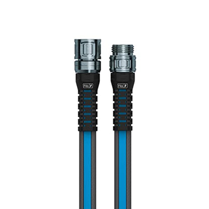 FITT Force Pro Water Hose, Lightweight Ultra Flexible Durable Kink-Free Heavy-Duty Commercial Grade Flat Garden Hose, Grey and Blue, 150-Feet x 5/8-Inch - size: 5/8" 150ft