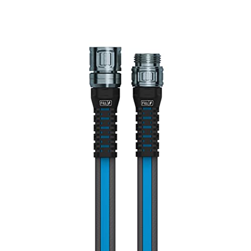 FITT Force Pro Water Hose, Lightweight Ultra Flexible Durable Kink-Free Heavy-Duty Commercial Grade Flat Garden Hose, Grey and Blue, 100-Feet x 5/8-Inch - size: 5/8" 100ft