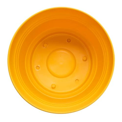 Bloem Saturn Planter w/Saucer (SP0723), Earthy Yellow, 7", 7" - color: Earthy Yellow, size: 7"