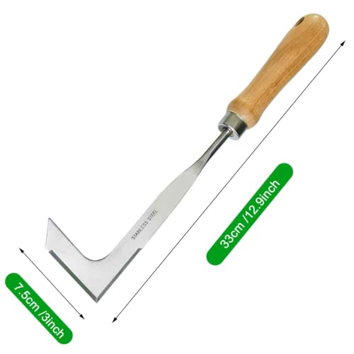 tBesme Crack Weeder Crevice Weeding Tool Patio Weeder L-Shape Patio Knife Lawn Yard Gardening Tool