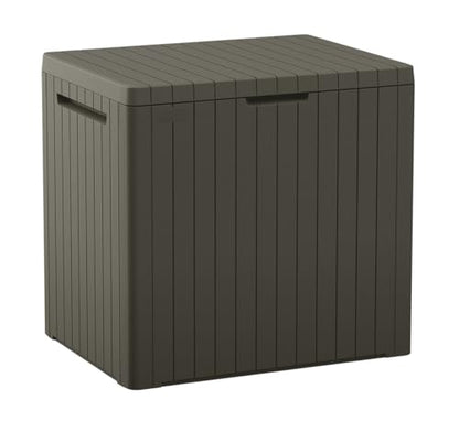 Keter City 30 Gal Outdoor Storage Box and Patio Side Table - color: Mossy Brown