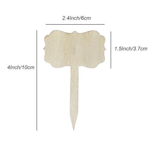 100 Pcs Wood Plant Labels, Natural Wooden Plant Marker Garden Sign Tags, T-Type Garden Markers for Succulents, Herbs, Seedlings, Potted, Flowers, Vegetables (Polygon) - style: Polygon