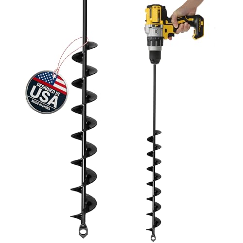 K-Brands Auger Drill Bit for Planting – 2 x 32 Inch – 3/8'' Hex Drive Drill - size: 2 x 32 Inch