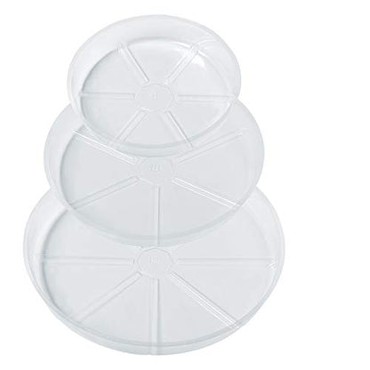 Idyllize 15 Pack, Assorted Sizes 6 8 10 Inch Clear Plastic Plant Saucer Drip Trays for pots, 5 Pieces of Each Size (Assorted Sizes 6'', 8'', 10'') - style: Lightweight